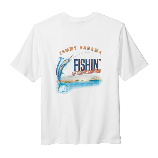Tommy Bahama Mens White Fishin Accomplished Graphic Cotton T-Shirt