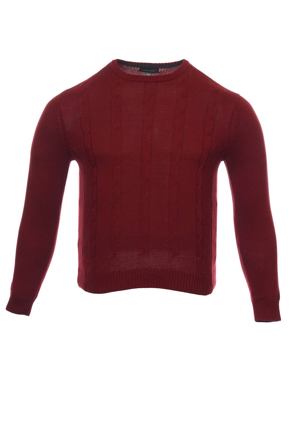 Tricots St Raphael Men's Red Cable Knit Crew Neck Sweater
