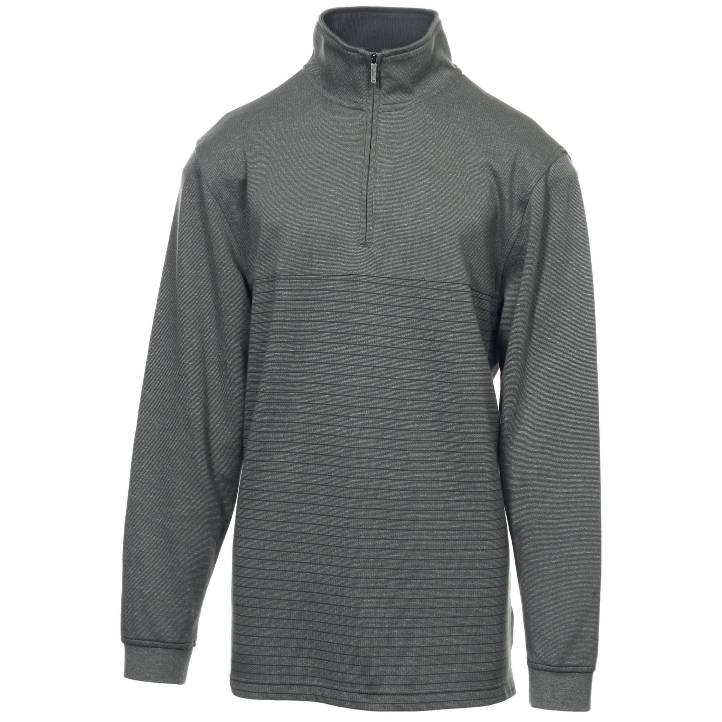 Van Heusen Men’s Half Zip Pullover Sweater Gray Mock Neck Long Sleeve Top