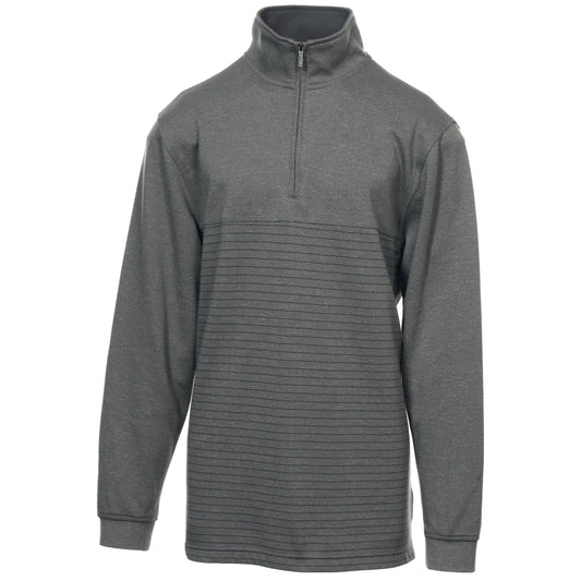 Van Heusen Men’s Half Zip Pullover Sweater Gray Mock Neck Long Sleeve Top