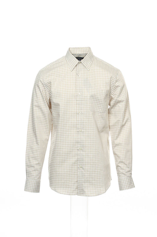 Van Heusen Taupe Window Pane Button Down Shirt Sport S $50