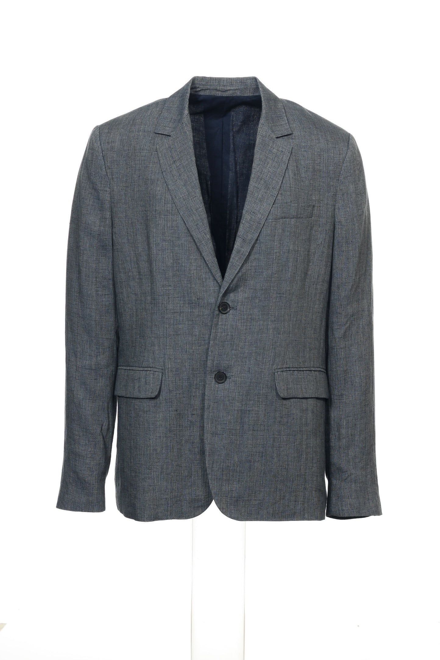 Vince Men's Blue Checked 100% Linen 2 Button Sport Coat