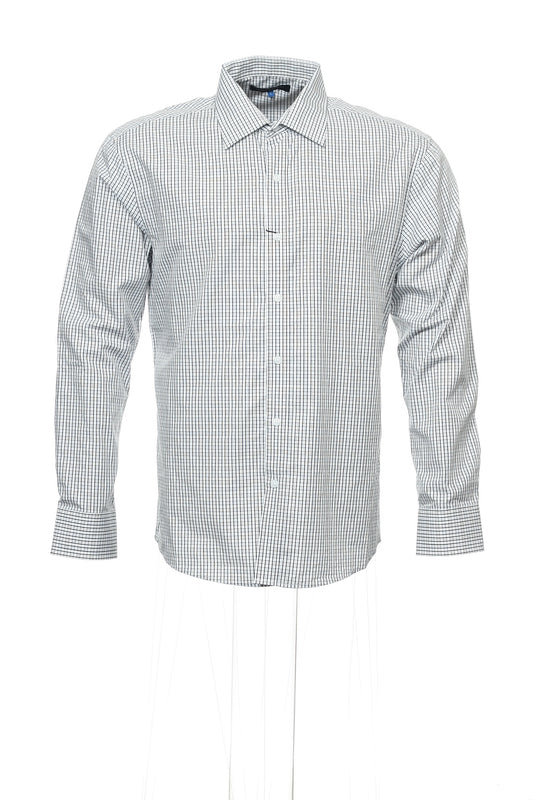 Vince Camuto Men's White Window Pane Button Down Shirt