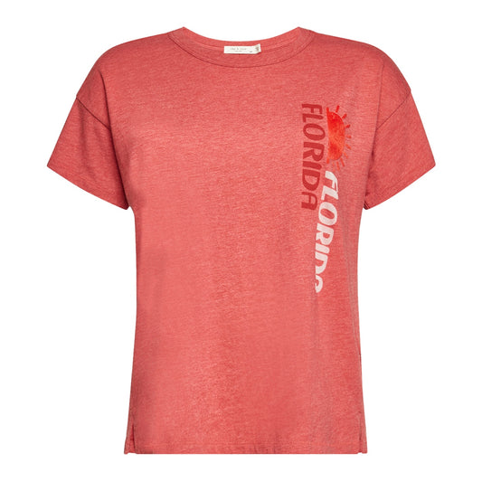Rag & Bone Florida Burnout Vintage Women's Candy Red Cropped Tee T-Shirt