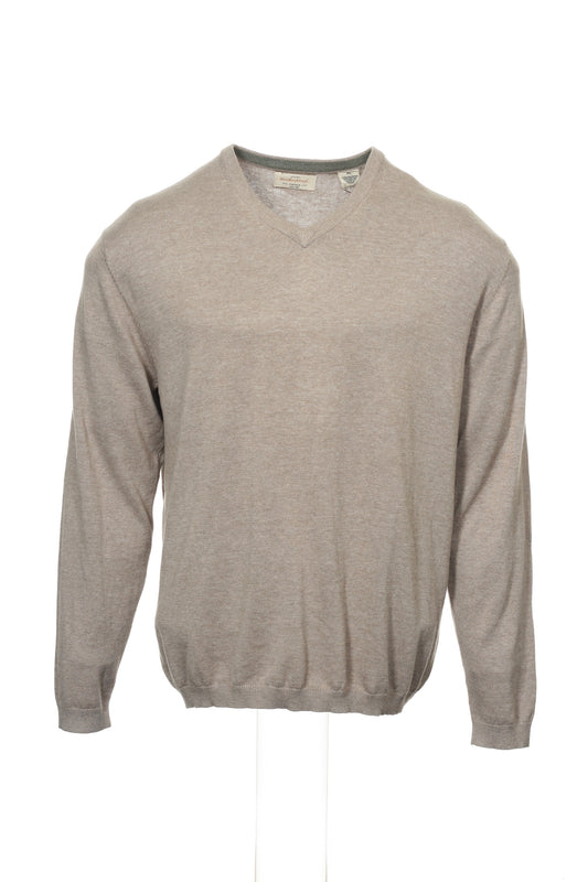Weatherproof Men's Beige Heather V-Neck Sweater