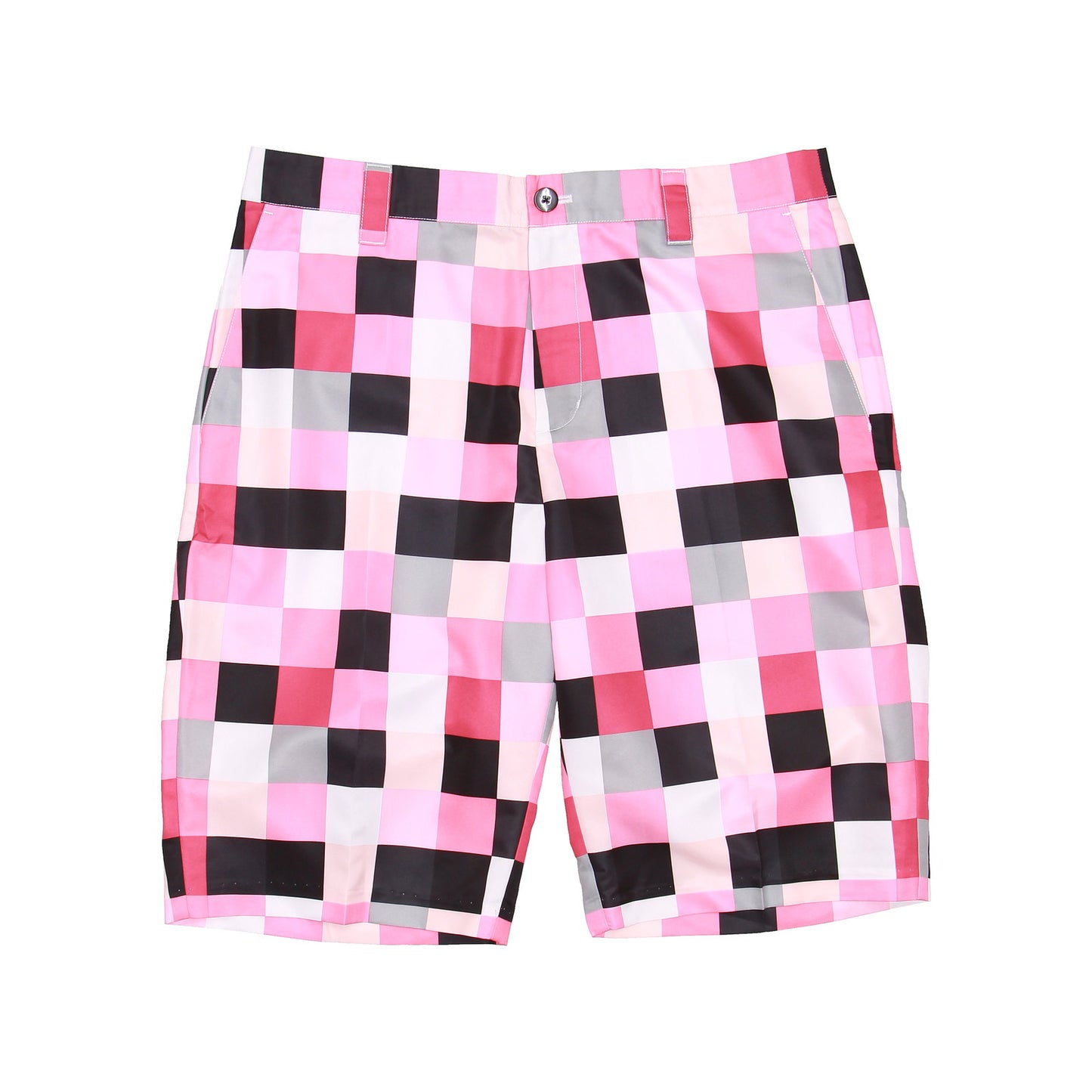 Adidas Golf Mens Checked Pinks 10.5" Flat Front Walking Shorts