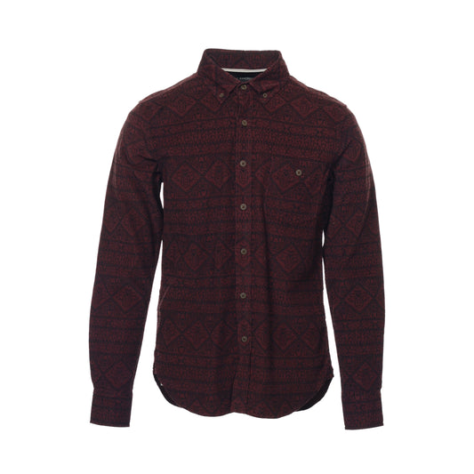Zanerobe Mens Geo Print Rharma Corduroy Western Button Down Shirt